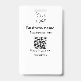 Contact opnemen met ons bedrijf logo QR social med Badge