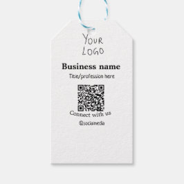Contact opnemen met ons bedrijf logo QR social med Cadeaulabel