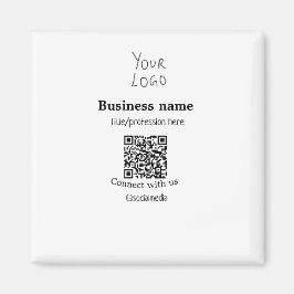 Contact opnemen met ons bedrijf logo QR social med Magneet