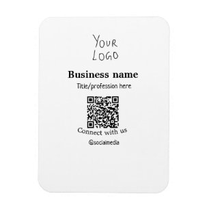 Contact opnemen met ons bedrijf logo QR social med Magneet