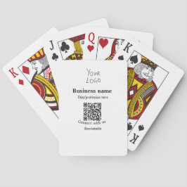 Contact opnemen met ons bedrijf logo QR social med Pokerkaarten