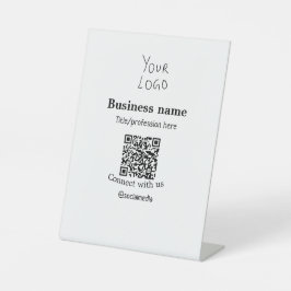 Contact opnemen met ons bedrijf logo QR social med Reclamebord Met Voetstuk