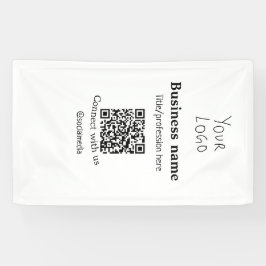Contact opnemen met ons bedrijf logo QR social med Spandoek