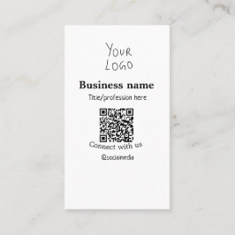 Contact opnemen met ons bedrijf logo QR social med Visitekaartje