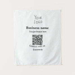 Contact opnemen met ons bedrijf logo QR social med Wandkleed
