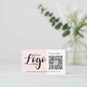 Contact opnemen met ons: Pink Social Media QR Code Visitekaartje (Staand voorkant)