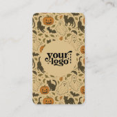 Contact opnemen met ons QR Code Retro Spooky Hallo Visitekaartje (Voorkant)