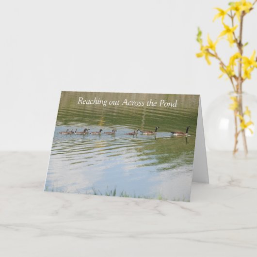 Contact opnemen over de plas om te zeggen: Aan je  Kaart (Gele Bloem)