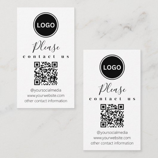 Contact opnemen | QR-code Modern Visitekaartje (Voorkant / Achterkant)