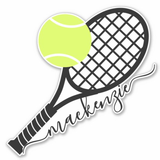 Contacten van het Manuscript van Tennis Ball Racke Sticker (Voorkant)