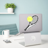 Contacten van het Manuscript van Tennis Ball Racke Sticker (Laptop op bureau)