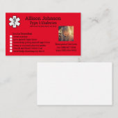 Contacten voor noodgevallen met een aangepaste med visitekaartje (Voorkant / Achterkant)