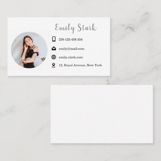 contactgegevens bussen contactkaartje (Voorkant / Achterkant)