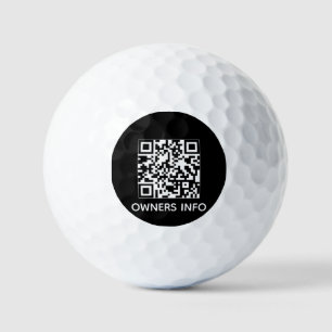 Contactgegevens eigenaar aangepaste QR-code en tek Golfballen
