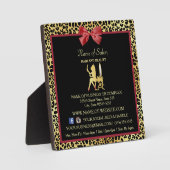 Contactgegevens Golden Crown Leopard Red Bow Fotoplaat (Voorkant)