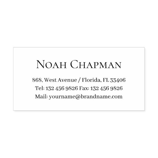 Contactgegevens Professionele naam Eenvoudig Zelfinktende Stempel (Design)