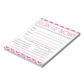 Contactgegevens roze en wit Chevron Notitieblok (Linkerzijde)