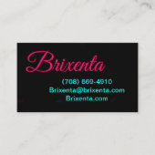 Contactgegevens van Brixenta Visitekaartje (Voorkant)