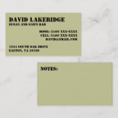 Contactkaart militaire stijl papa contactkaartje (Voorkant / Achterkant)