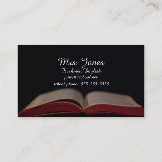 Contactkaart voor leraar openen contactkaartje (Voorkant)