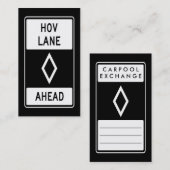 contactkaarten voor de uitwisseling van carpoolen contactkaartje (Voorkant / Achterkant)