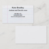 Contactkaarten voor "laptoppapier" contactkaartje (Voorkant / Achterkant)