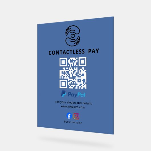 Contactloos Betaal QR Code Bord (Hoek)