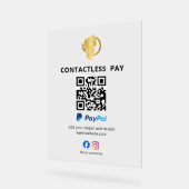 Contactloos Betaal QR Code Bord | PayPal | Salon (Hoek)