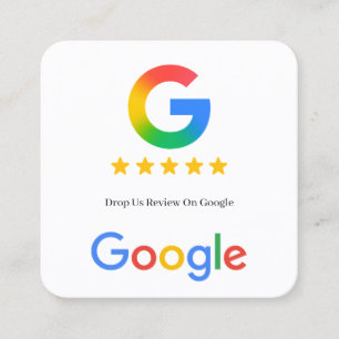 Contactloos Google Review QR-codekoppeling Vierkante Visitekaartje