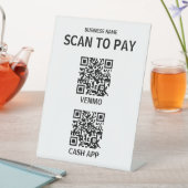 Contactloos QR-code Betaalteken, Modern Reclamebord Met Voetstuk (Insitu)