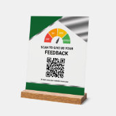 Contactloos QR-code Klantfeedback Groen Acryl Bord (Hoek)