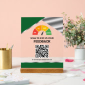 Contactloos QR-code Klantfeedback Groen Acryl Bord (Huwelijk)