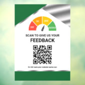 Contactloos QR Code Klantfeedback Groen Raamsticker (Vel 3)