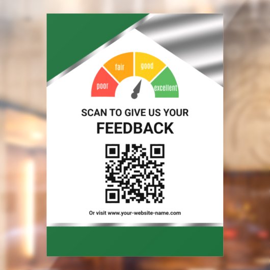 Contactloos QR Code Klantfeedback Groen Raamsticker (Vel 2)