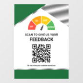 Contactloos QR Code Klantfeedback Groen Raamsticker (Vel)