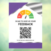 Contactloos QR Code Klantfeedback Paars Raamsticker (Vel 3)
