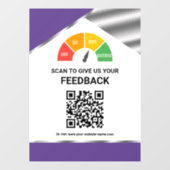 Contactloos QR Code Klantfeedback Paars Raamsticker (Vel)