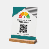 Contactloos QR-code klantfeedback Teal Acryl Bord (Hoek)