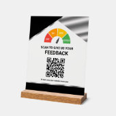 Contactloos QR-code klantfeedback Zwart Acryl Bord (Hoek)