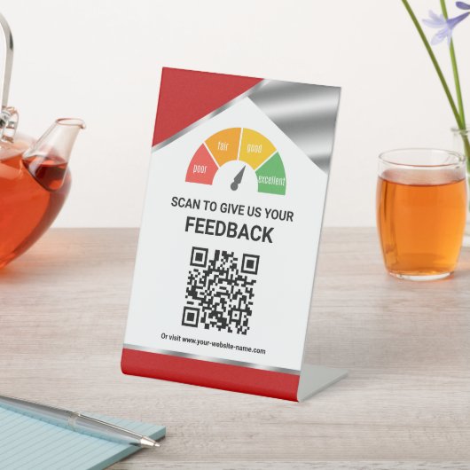 Contactloos QR-code klantfeedbacktafelbord Reclamebord Met Voetstuk (Insitu)