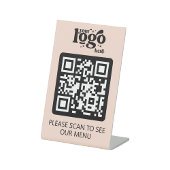 Contactloos QR Code Restaurant Menu met Logo Reclamebord Met Voetstuk