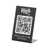 Contactloos QR Code Restaurant Menu met Logo Reclamebord Met Voetstuk