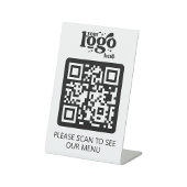 Contactloos QR Code Restaurant Menu met Logo Reclamebord Met Voetstuk