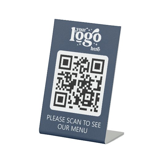 Contactloos QR Code Restaurant Menu met Logo Reclamebord Met Voetstuk
