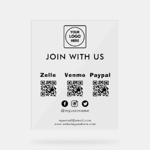 Contactloos QR-logo-acrylbord Acryl Bord