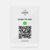 Contactloze betaling QR-code Business Logo Acryl Acryl Bord (Voorkant)