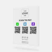 Contactloze betaling QR-code Business Logo Acryl Acryl Bord (Hoek)