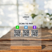 Contactloze betaling QR-code Business Logo Acryl Acryl Bord