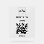 Contactloze betaling QR-code Business Logo Acryl Acryl Bord (Voorkant)