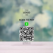 Contactloze betaling QR-code Business Logo Acryl Bord (Neutraal)
